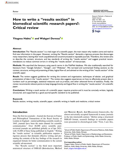 it evaluates the results of the study or research|How to write a “results section” in biomedical scientific research .